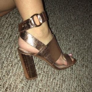 Gold metallic heels
